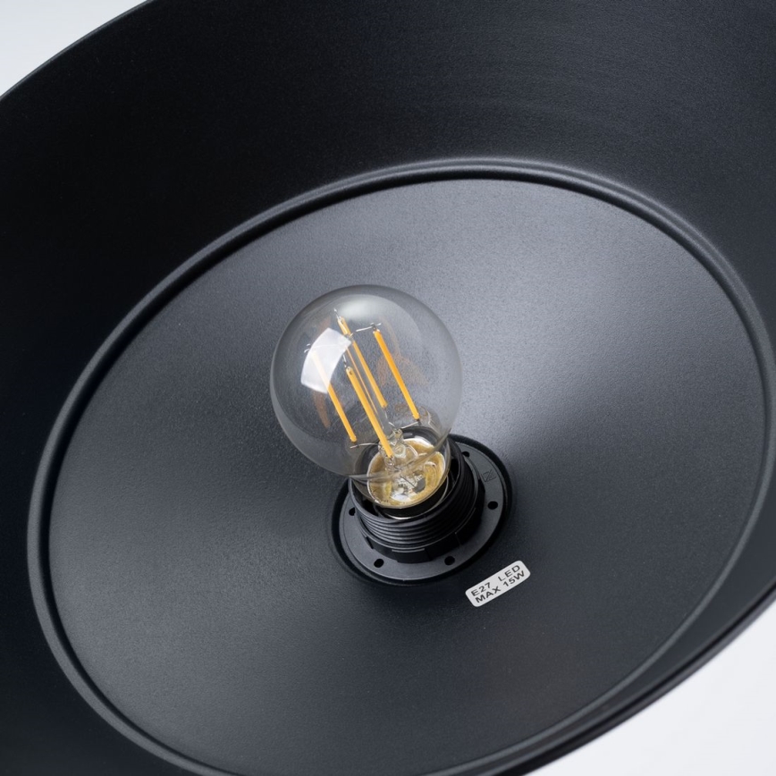 Suspension filaire FANO 1xE27/15W/230V d. 34 cm noir
