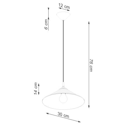 Suspension filaire ZUMA 1xE27/15W/230V d. 30 cm noir