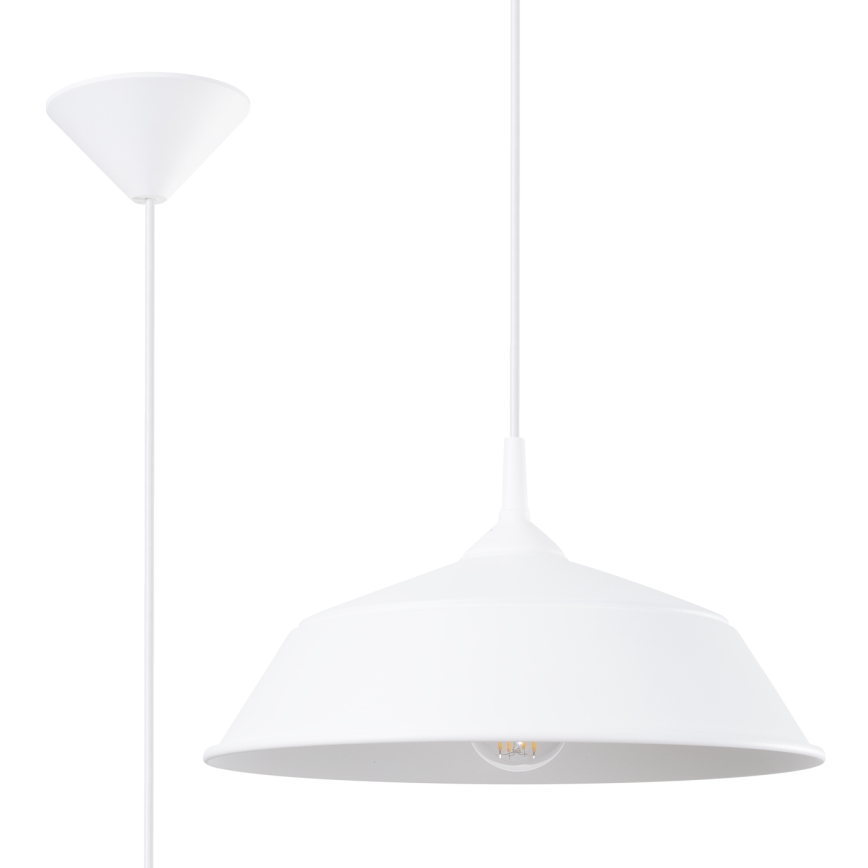 Suspension filaire FRIKA 1xE27/15W/230V d. 34 cm blanc