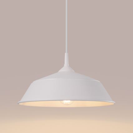 Suspension filaire FRIKA 1xE27/15W/230V d. 34 cm blanc
