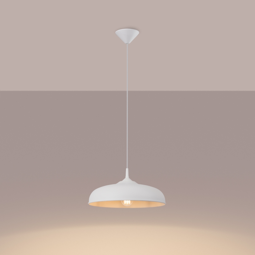 Suspension filaire GINA 1xE27/15W/230V d. 38 cm blanc