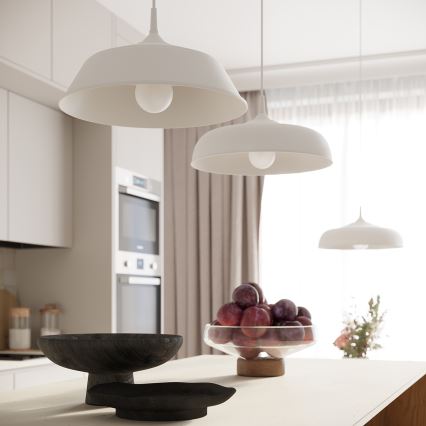 Suspension filaire GINA 1xE27/15W/230V d. 38 cm blanc