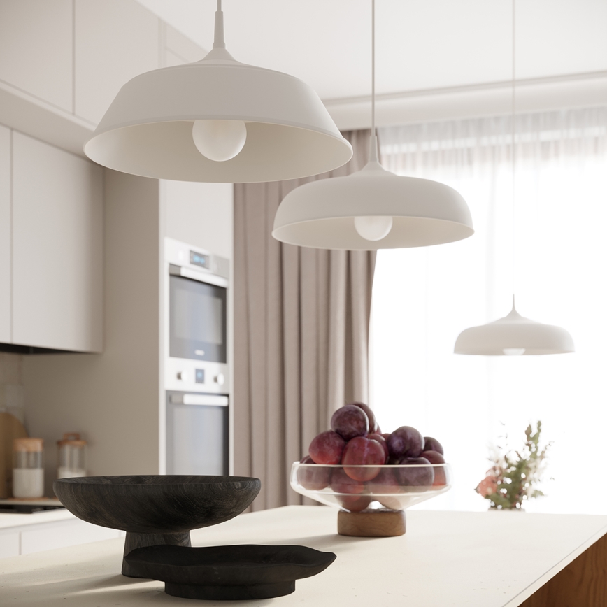 Suspension filaire GINA 1xE27/15W/230V d. 38 cm blanc