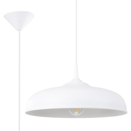 Suspension filaire GINA 1xE27/15W/230V d. 38 cm blanc