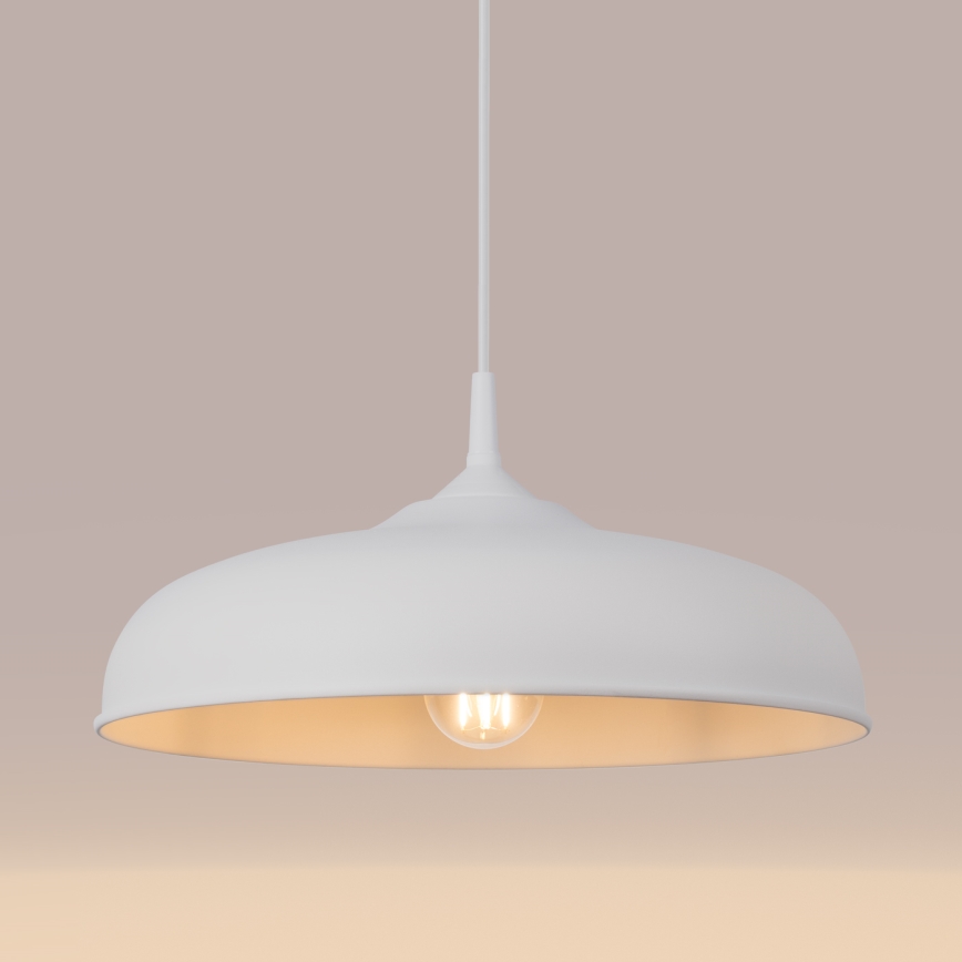 Suspension filaire GINA 1xE27/15W/230V d. 38 cm blanc