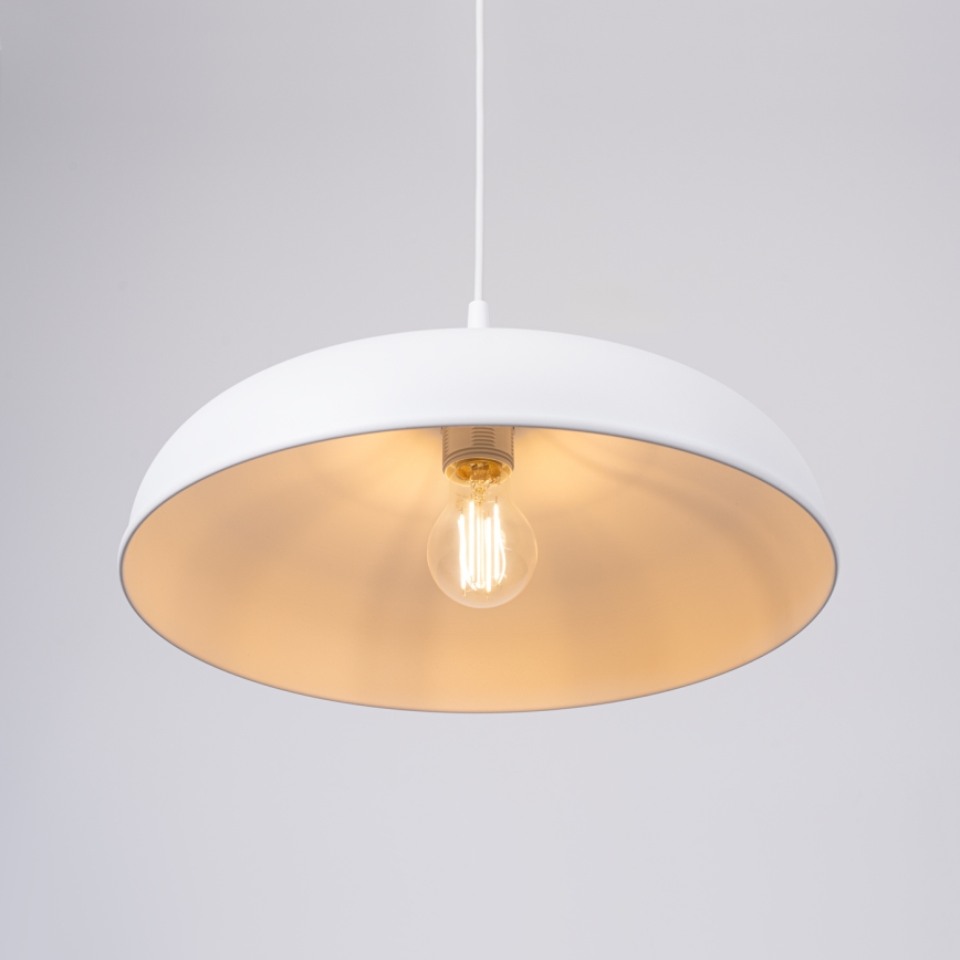 Suspension filaire GINA 1xE27/15W/230V d. 38 cm blanc