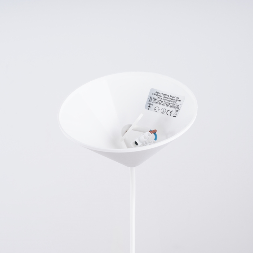 Suspension filaire GINA 1xE27/15W/230V d. 38 cm blanc
