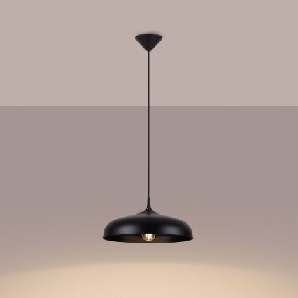 Suspension filaire GINA 1xE27/15W/230V d. 38 cm noir