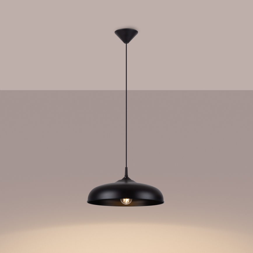 Suspension filaire GINA 1xE27/15W/230V d. 38 cm noir