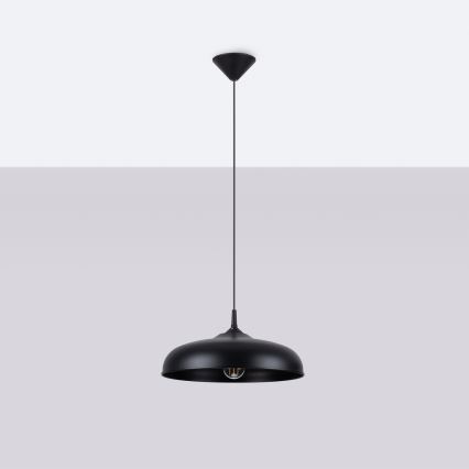 Suspension filaire GINA 1xE27/15W/230V d. 38 cm noir