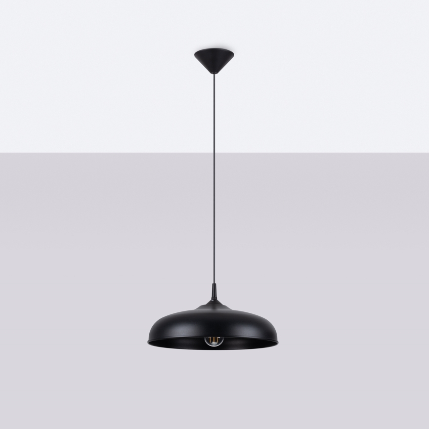 Suspension filaire GINA 1xE27/15W/230V d. 38 cm noir