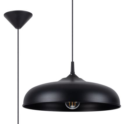Suspension filaire GINA 1xE27/15W/230V d. 38 cm noir