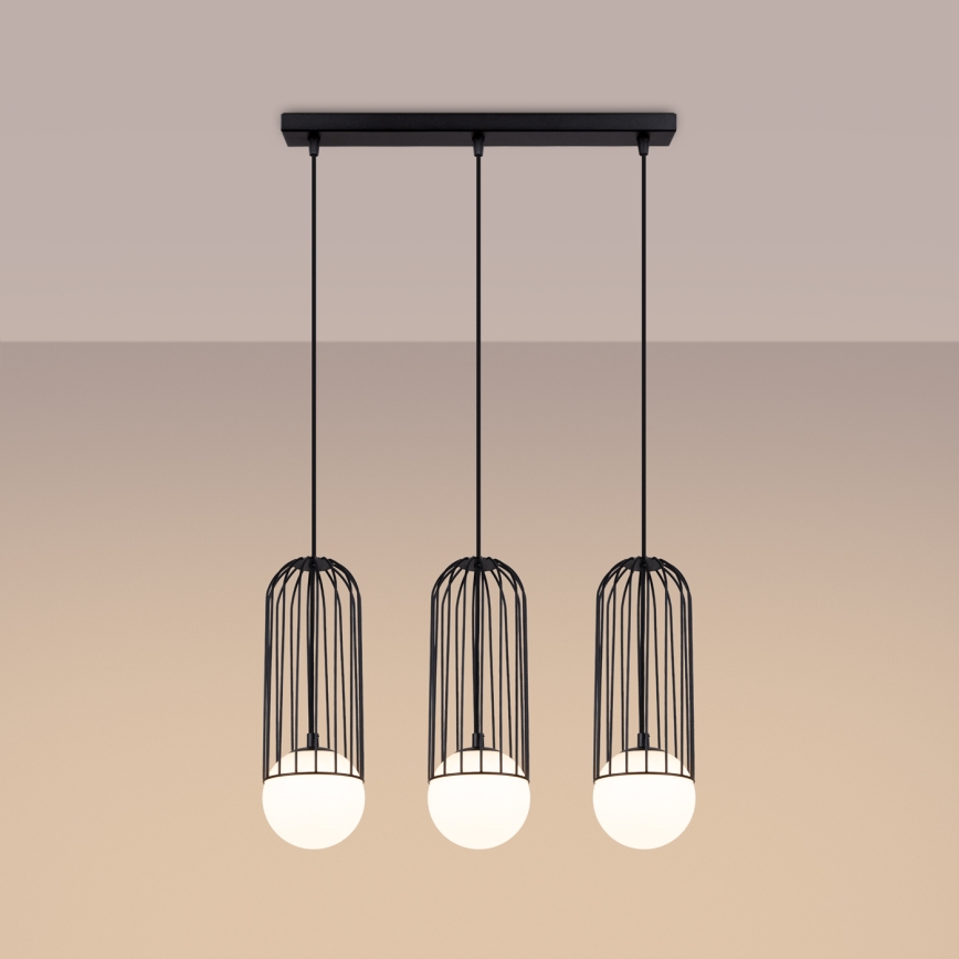 Suspension filaire BRINA 3xG9/8W/230V noir