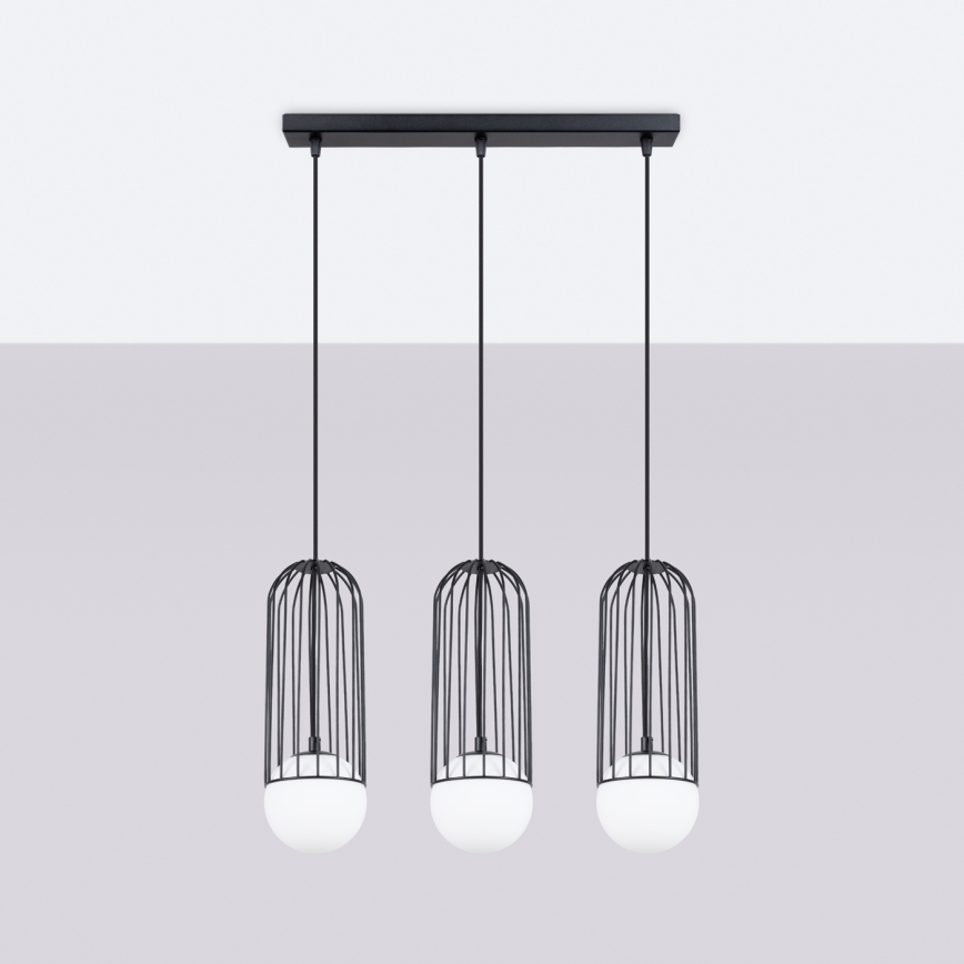 Suspension filaire BRINA 3xG9/8W/230V noir