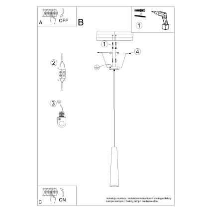 Suspension filaire ELECTRA 1xGU10/10W/230V béton/noir