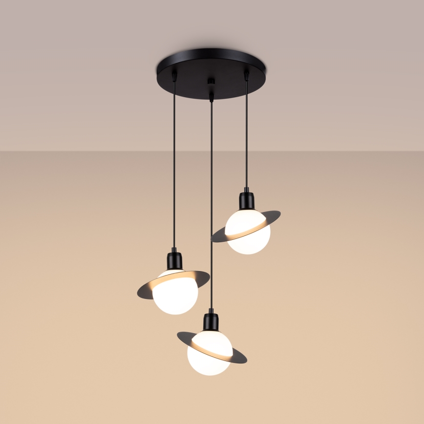 Suspension filaire HYPERION 3xG9/8W/230V noir