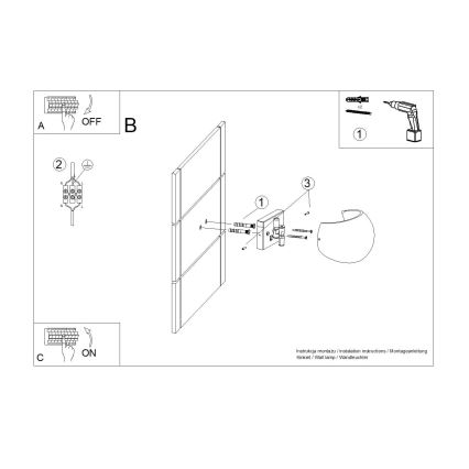 Applique murale GLOBE 2xG9/8W/230V béton/gris