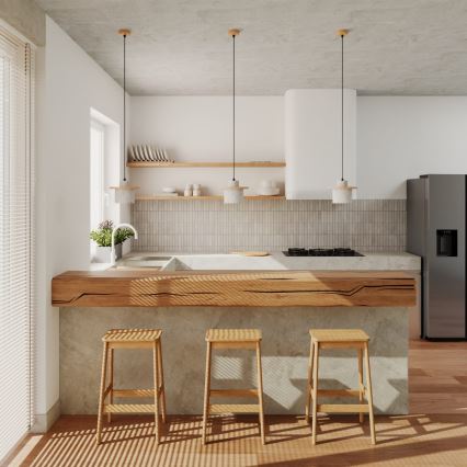 Suspension sur câble MAB 1xE27/15W/230V Ø 22 cm béton/gris