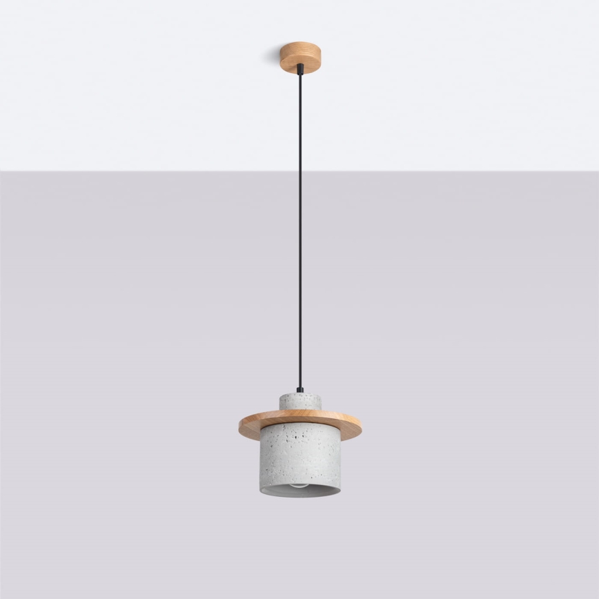 Suspension sur câble MAB 1xE27/15W/230V Ø 22 cm béton/gris