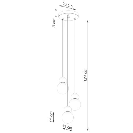 Suspension filaire PEKKA 3xG9/8W/230V blanc
