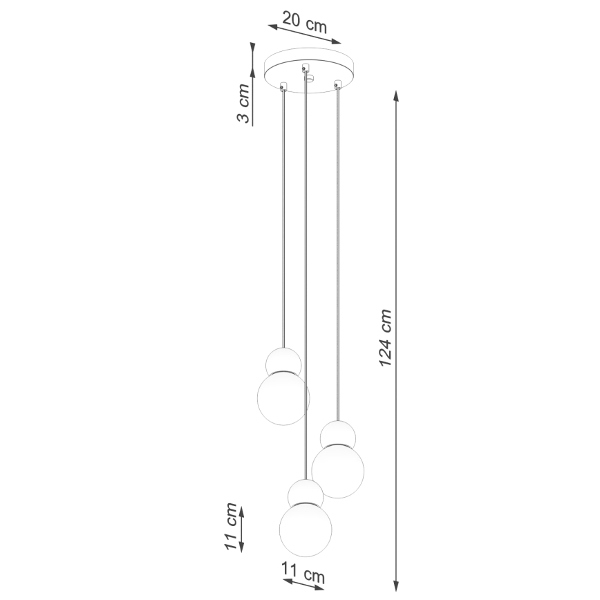 Suspension filaire PEKKA 3xG9/8W/230V blanc