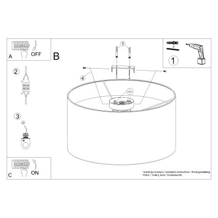 Plafonnier TELESTO 1xE27/15W/230V d. 35 cm blanc/marron
