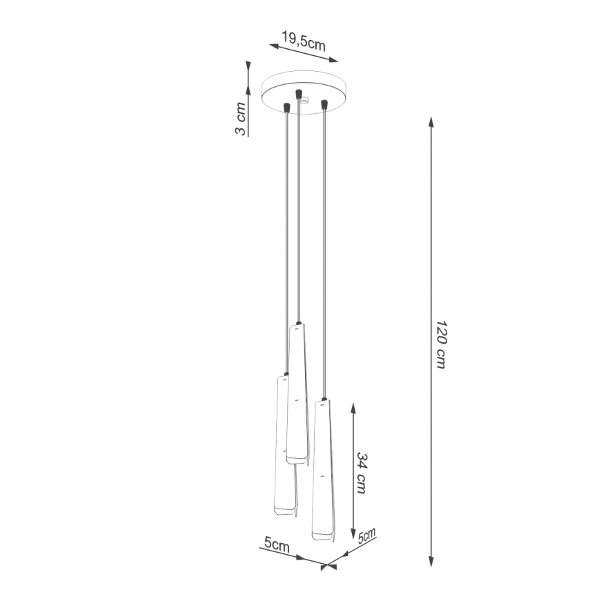 Suspension filaire PRYSM 3xG9/8W/230V noir