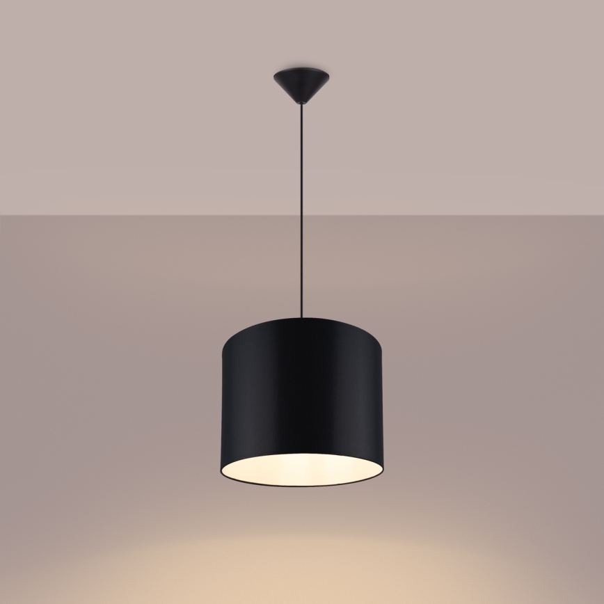 Suspension filaire NOVA 1xE27/15W/230V d. 30 cm noir