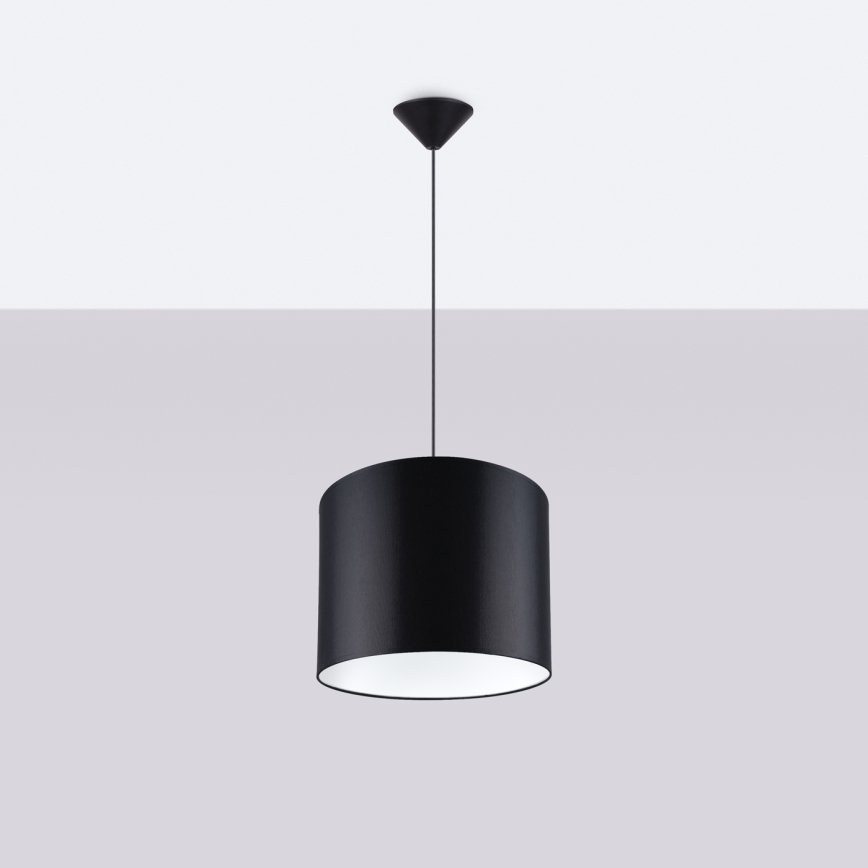 Suspension filaire NOVA 1xE27/15W/230V d. 30 cm noir