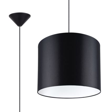 Suspension filaire NOVA 1xE27/15W/230V d. 30 cm noir