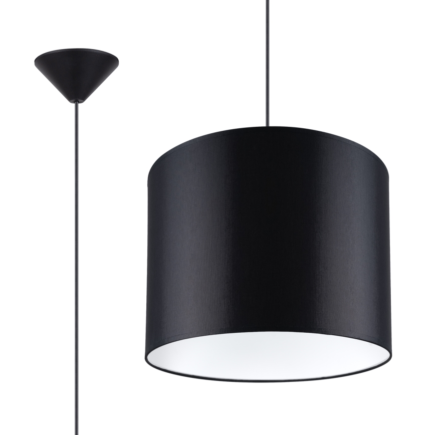 Suspension filaire NOVA 1xE27/15W/230V d. 30 cm noir