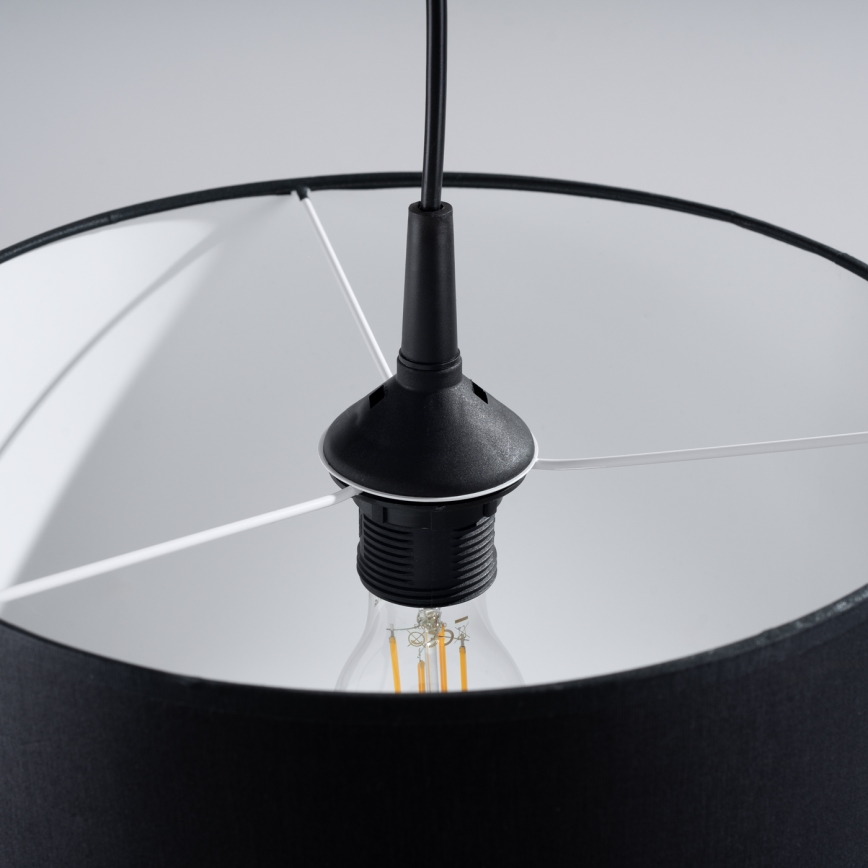 Suspension filaire NOVA 1xE27/15W/230V d. 30 cm noir