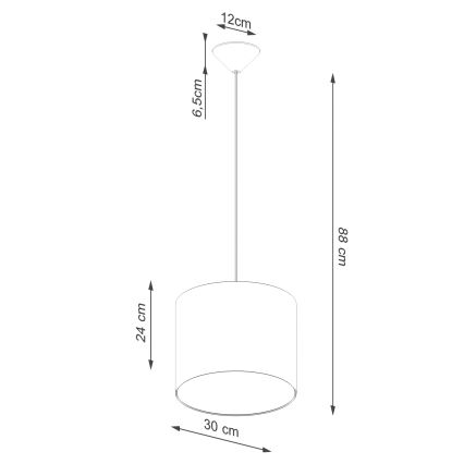 Suspension filaire NOVA 1xE27/15W/230V d. 30 cm noir