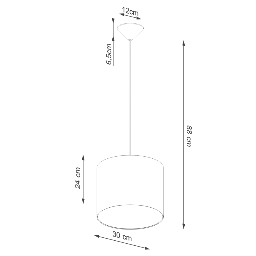 Suspension filaire NOVA 1xE27/15W/230V d. 30 cm noir