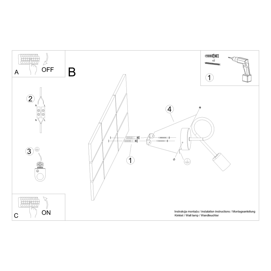 Applique murale LOOP 1xE27/15W/230V blanc