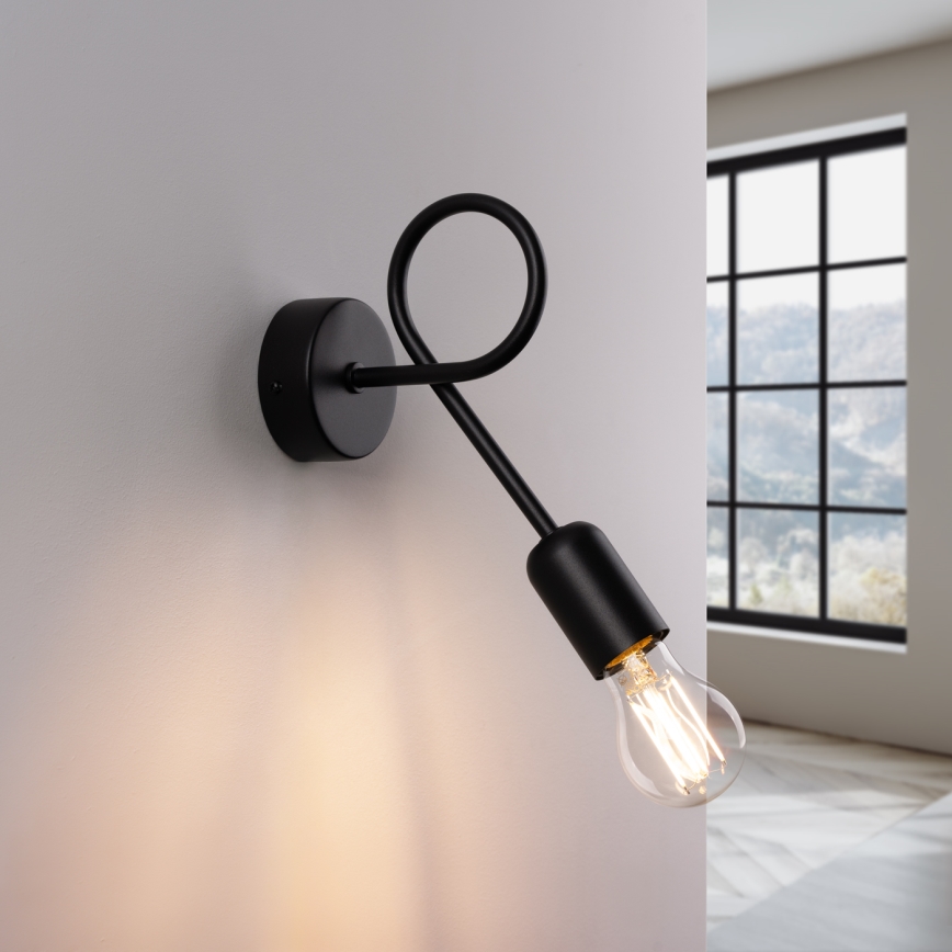 Applique murale LOOP 1xE27/15W/230V noir