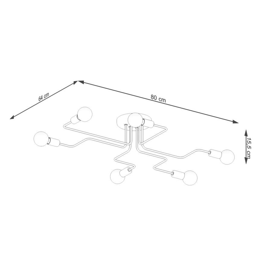 Plafonnier VECTOR 6xE27/15W/230V blanc