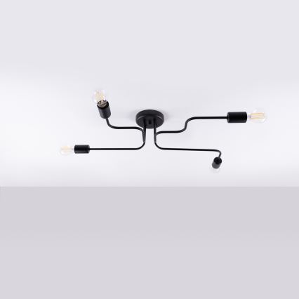 Plafonnier VECTOR 4xE27/15W/230V noir