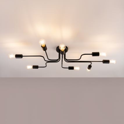 Plafonnier VECTOR 8xE27/15W/230V noir