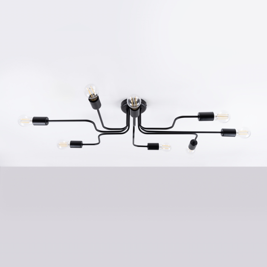 Plafonnier VECTOR 8xE27/15W/230V noir