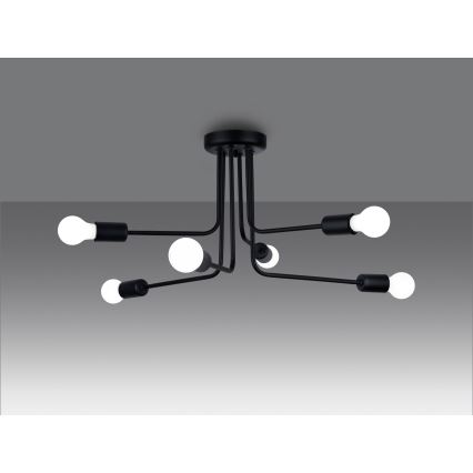 Suspension-barre NORAH 6xE27/15W/230V noir