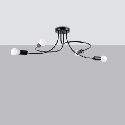 Suspension-barre LEVAR 4xE27/15W/230V noir