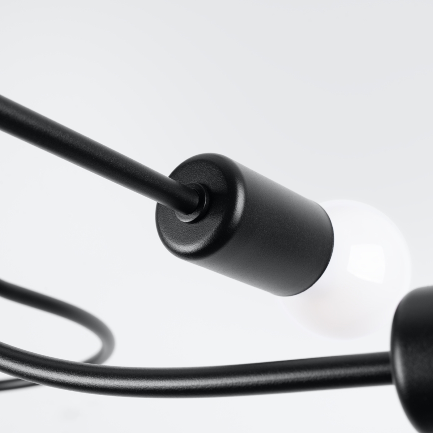 Suspension-barre LEVAR 4xE27/15W/230V noir