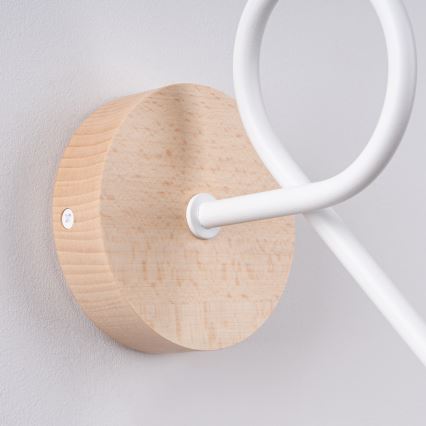 Applique murale EMBER 1xE27/15W/230V blanc/beige/hêtre