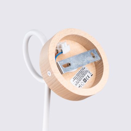 Applique murale EMBER 1xE27/15W/230V blanc/beige/hêtre