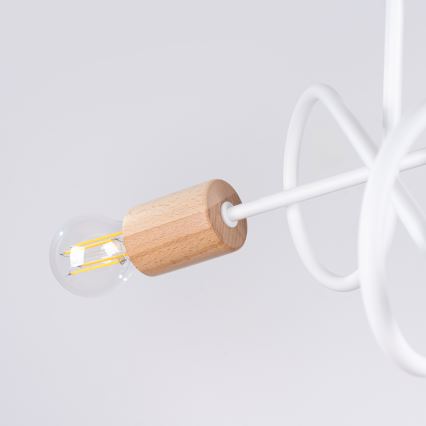 Plafonnier EMBER 3xE27/15W/230V blanc/beige/hêtre