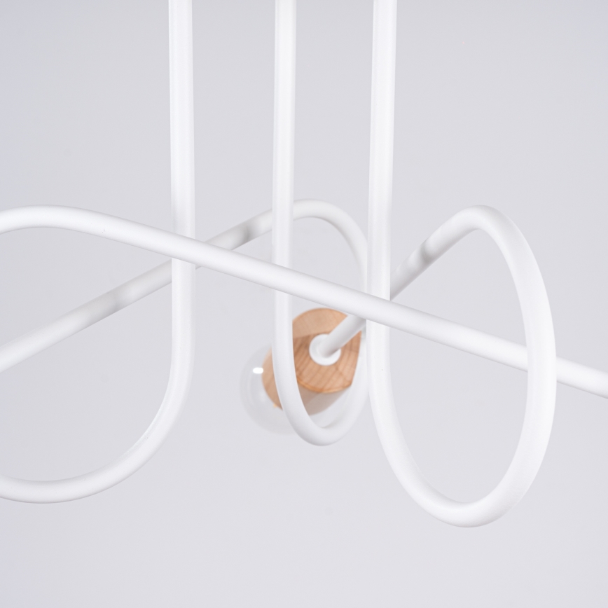 Plafonnier EMBER 3xE27/15W/230V blanc/beige/hêtre