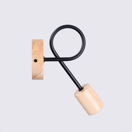 Applique murale EMBER 1xE27/15W/230V noir/beige/hêtre