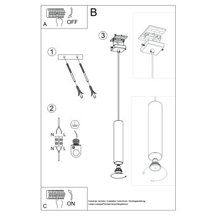 Suspension filaire LAGOS 1xGU10/10W/230V crème