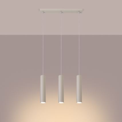 Suspension filaire LAGOS 3xGU10/10W/230V crème